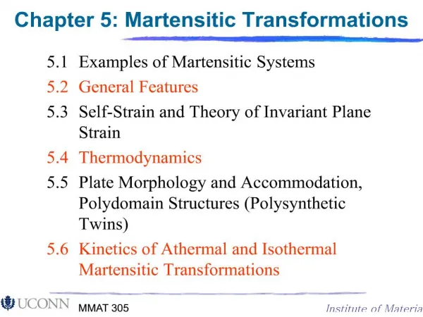 Chapter 5: Martensitic Transformations