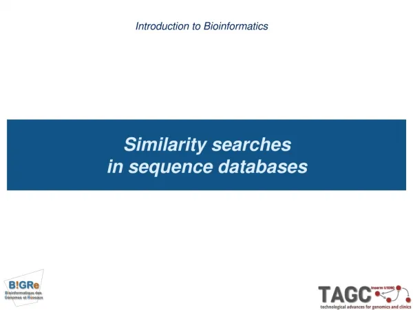 Similarity searches in sequence databases