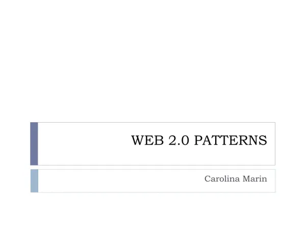 WEB 2.0 PATTERNS