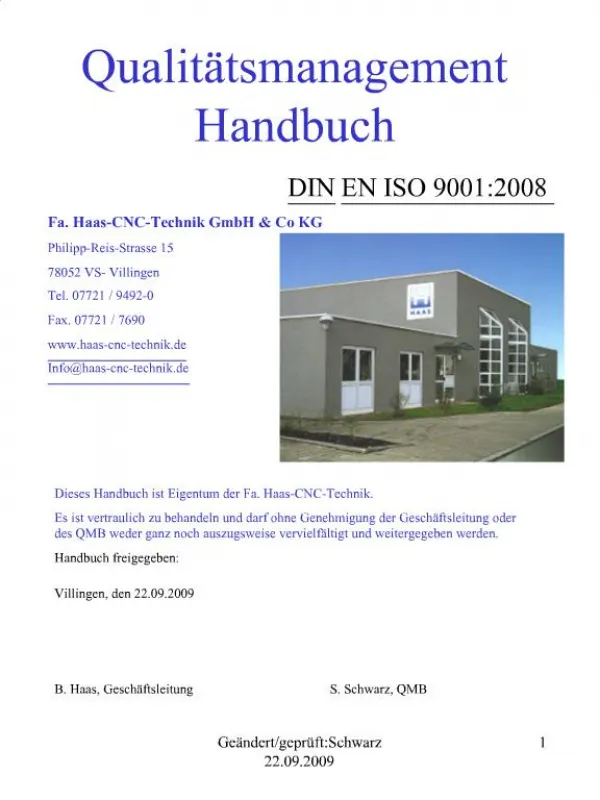 Qualit tsmanagement Handbuch