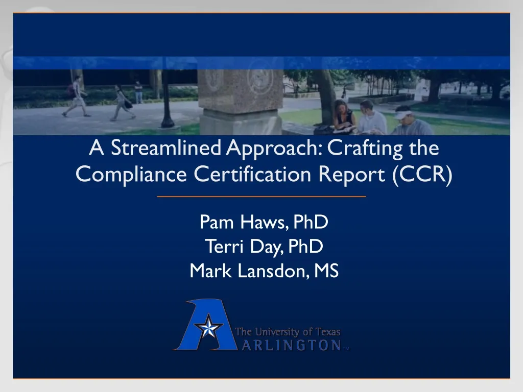a streamlined approach crafting the compliance certification report ccr