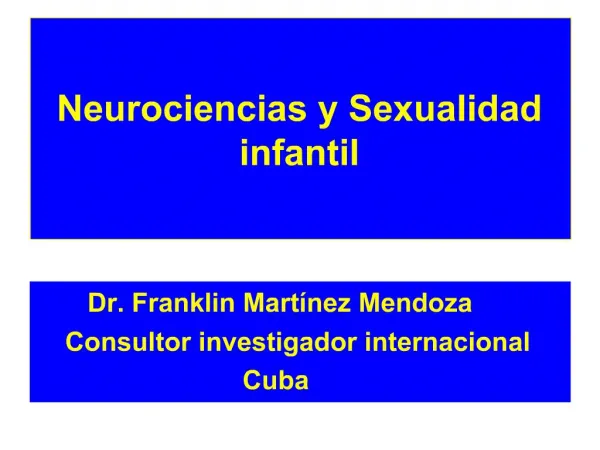 Neurociencias y Sexualidad infantil