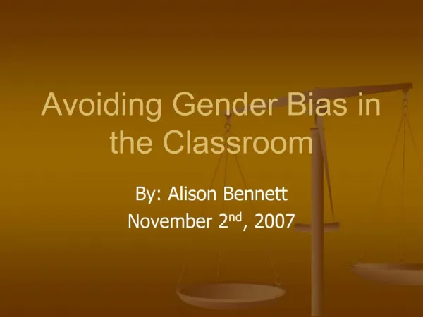 Avoiding Gender Bias in the Classroom