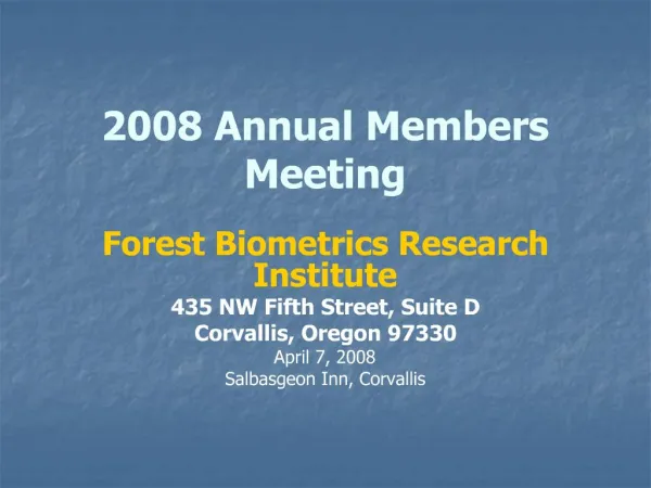 2008 Annual Members Meeting