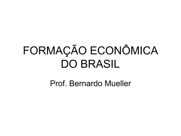 FORMA O ECON MICA DO BRASIL