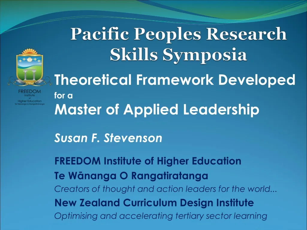 pacific peoples research skills symposia