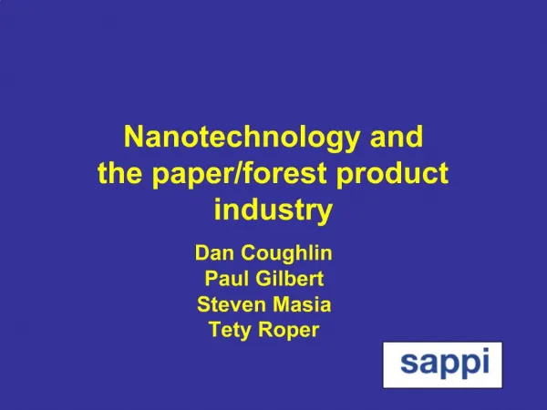 Nanotechnology and the paper