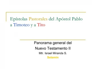 Ep stolas Pastorales del Ap stol Pablo a Timoteo y a Tito