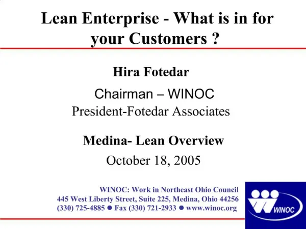 Lean Enterprise - What is in for your Customers