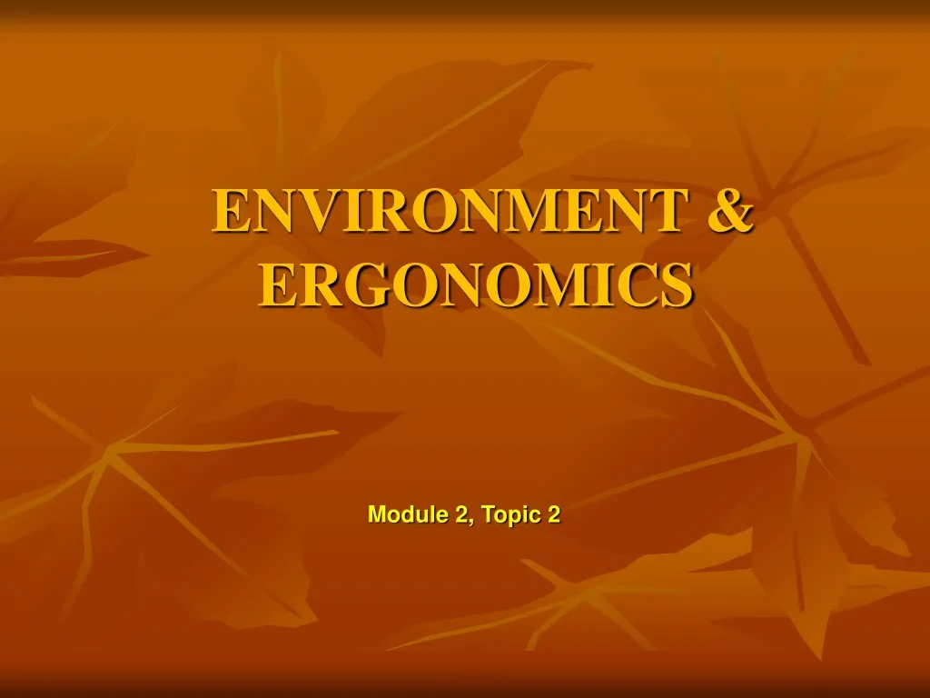 environment ergonomics