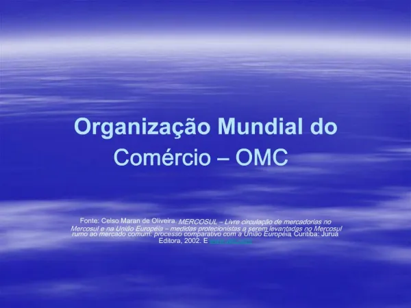 Organiza o Mundial do Com rcio OMC