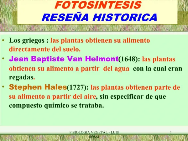 FOTOSINTESIS RESE A HISTORICA