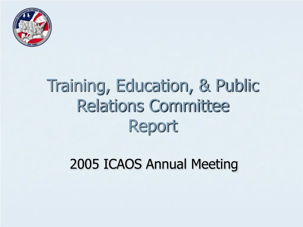 training education public relations committee report