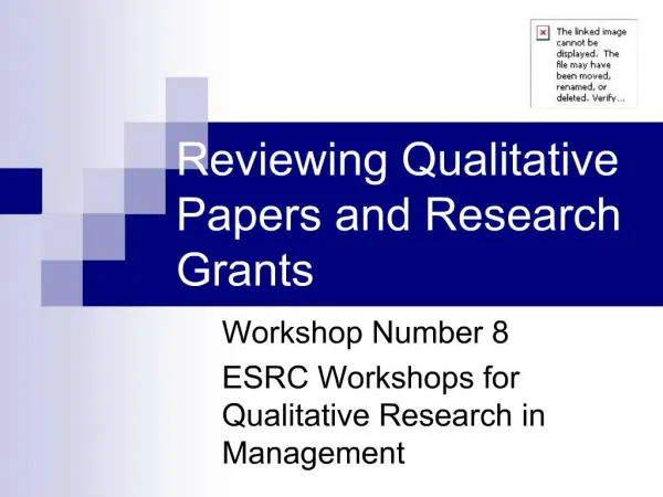 Reviewing Qualitative Papers and Research Grants