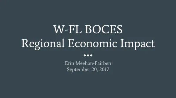 W-FL BOCES Regional Economic Impact