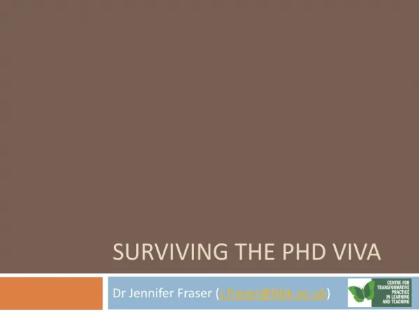Surviving the PhD Viva