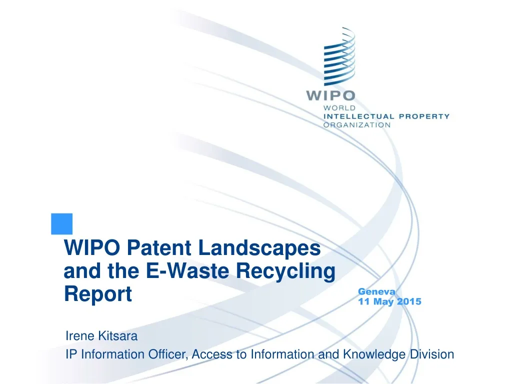 wipo patent landscapes and the e waste recycling report