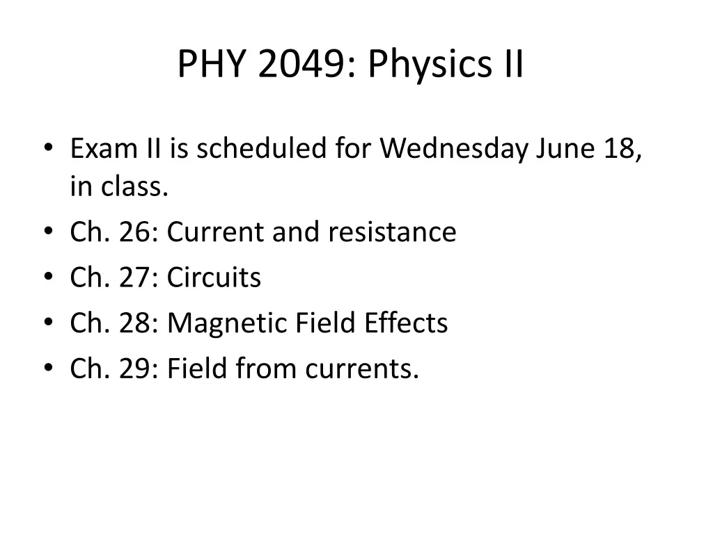 phy 2049 physics ii