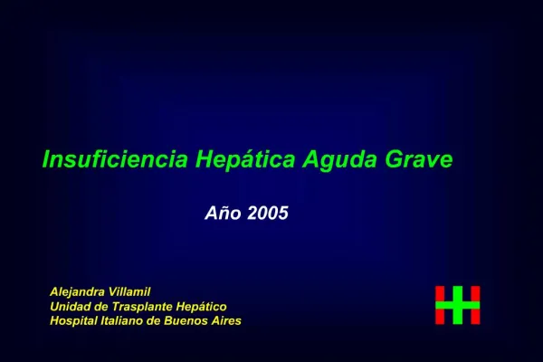 Insuficiencia Hep tica Aguda Grave A o 2005