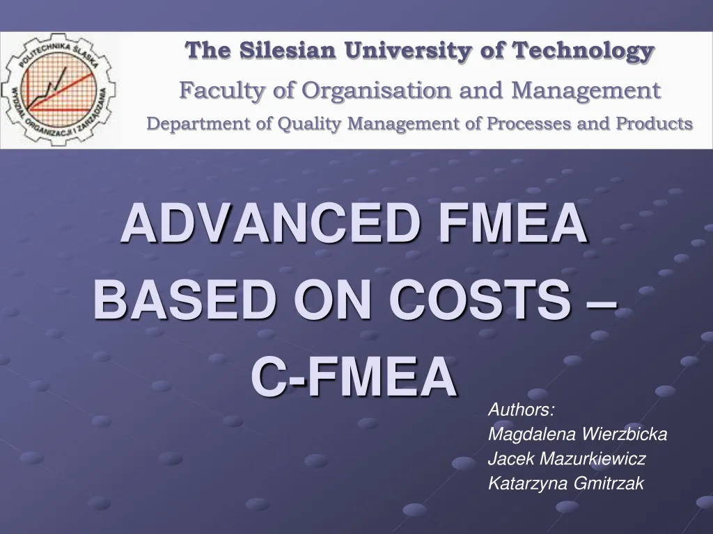 advanced fmea based on costs c fmea