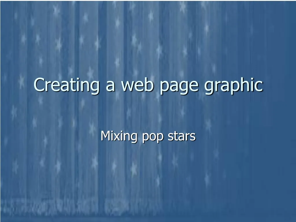creating a web page graphic