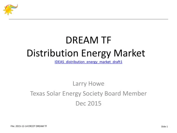 D REAM TF Distribution Energy Market IDEAS_distribution_energy_market_draft1
