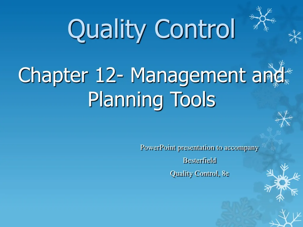 powerpoint presentation to accompany besterfield quality control 8e