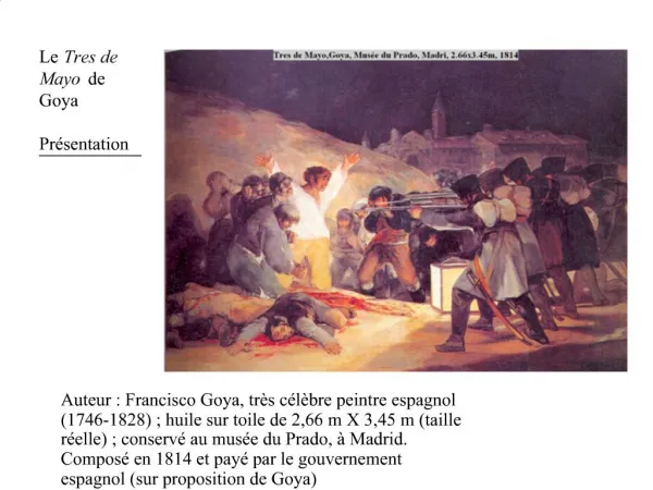 Le Tres de Mayo de Goya Pr sentation
