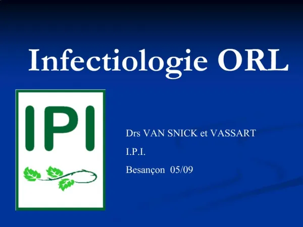 Infectiologie ORL