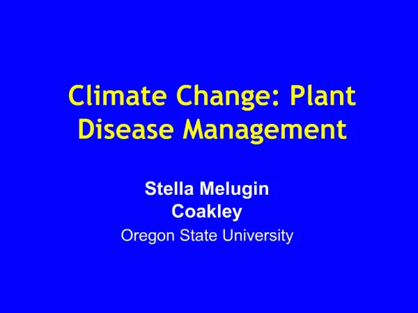 Climate Change: Plant Disease Management