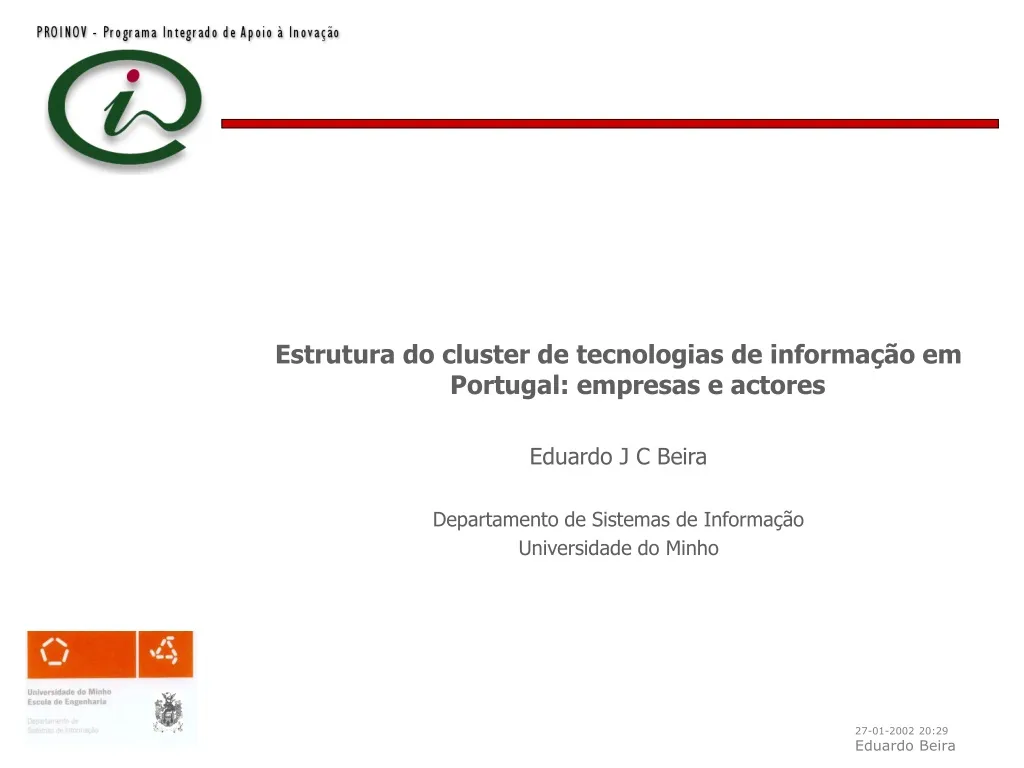 estrutura do cluster de tecnologias de informa