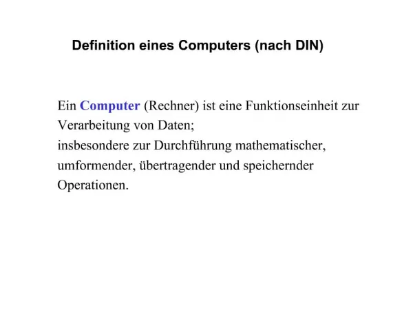 Definition eines Computers nach DIN