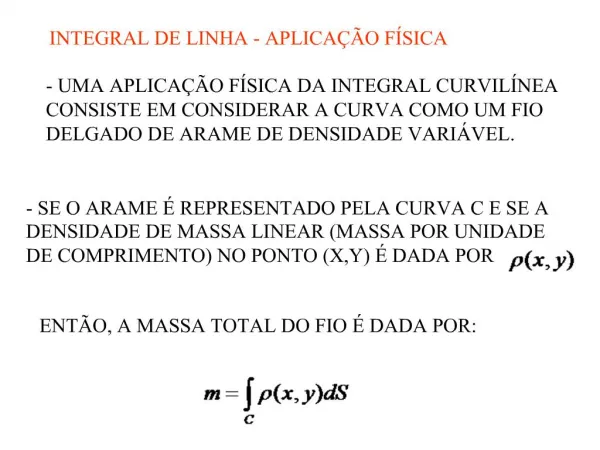 INTEGRAL DE LINHA - APLICA O F SICA
