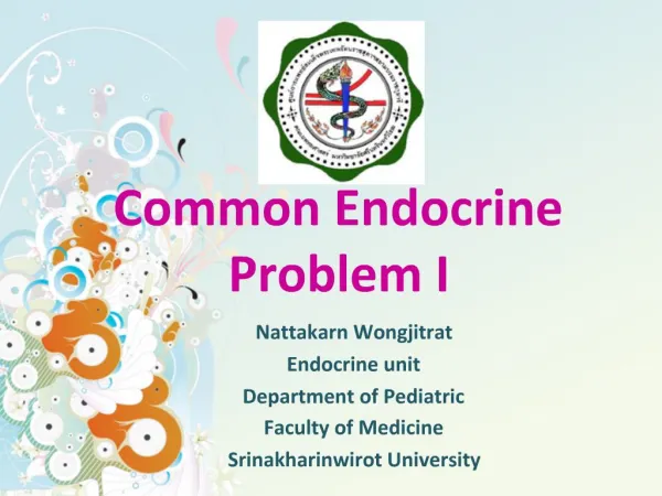 Common Endocrine Problem I