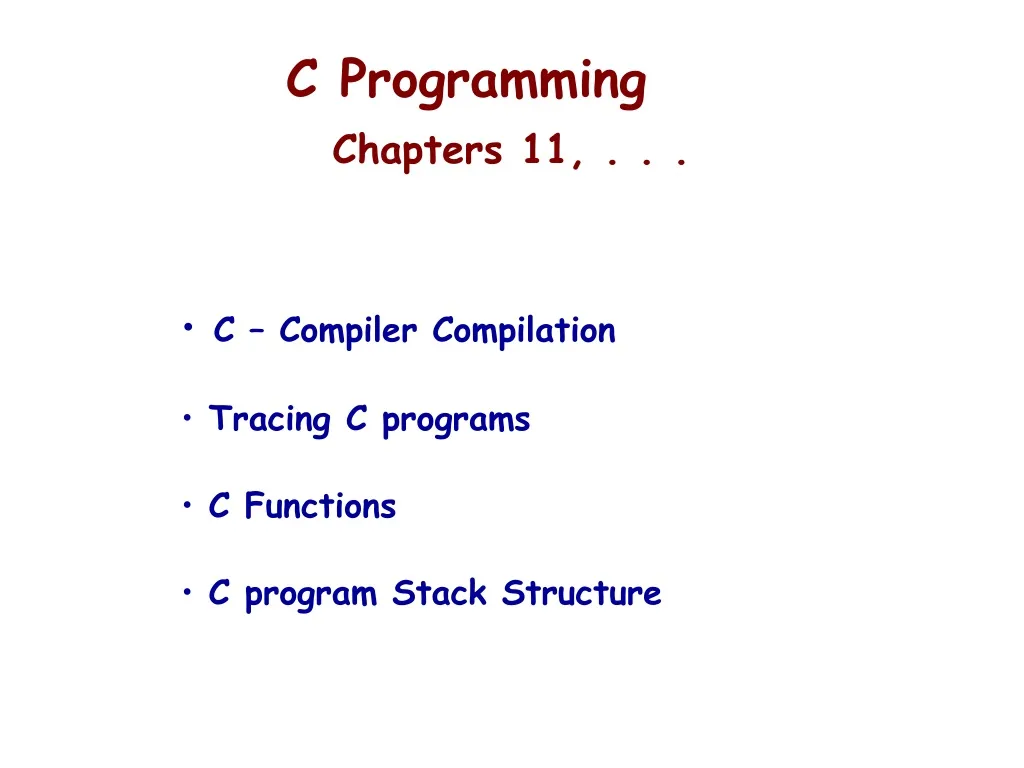 c programming chapters 11