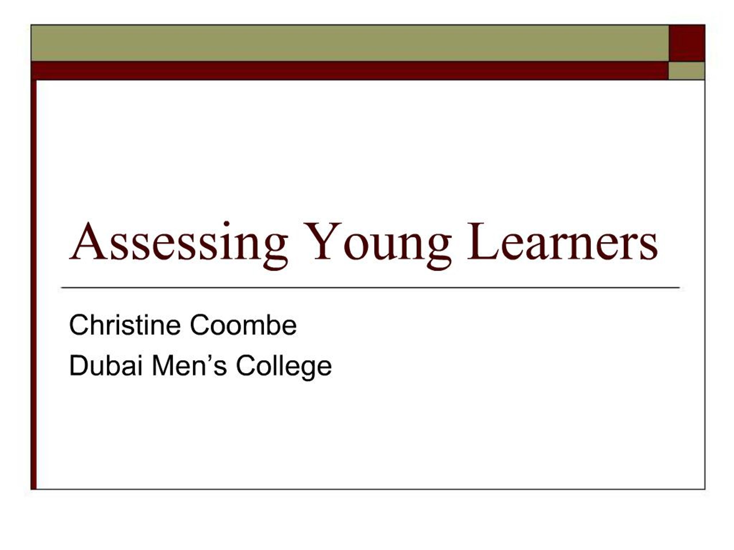 Ppt Assessing Young Learners Powerpoint Presentation Free Download