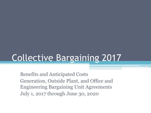 Collective Bargaining 2017
