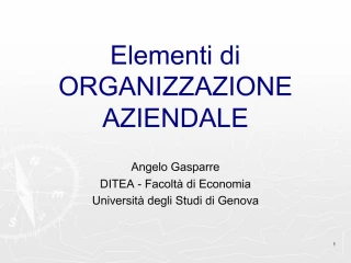 Elementi di ORGANIZZAZIONE AZIENDALE - slide 1
