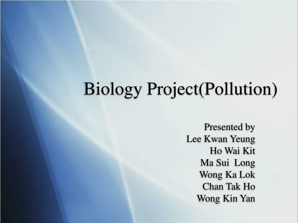 biology project pollution