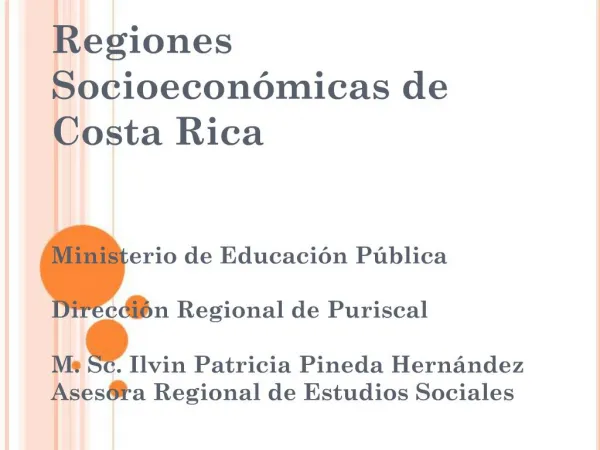 Regiones Socioecon micas de Costa Rica