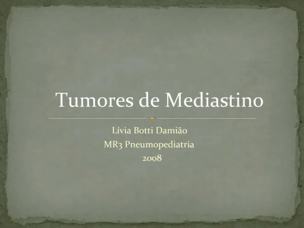 Tumores de Mediastino
