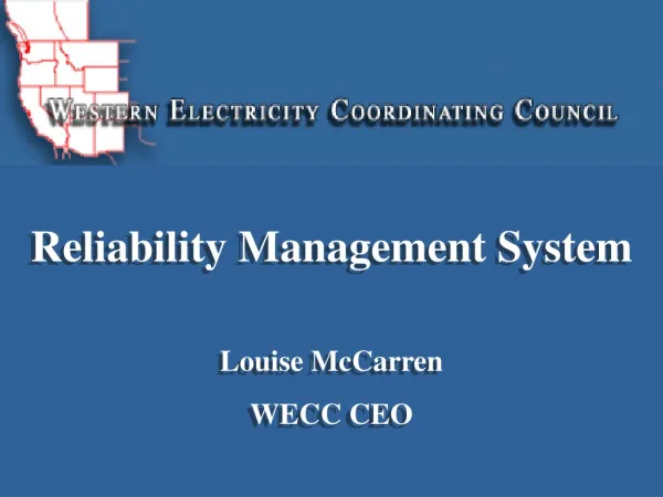 WECC Reliability Management System