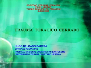 TRAUMA TORACICO CERRADO - slide 1