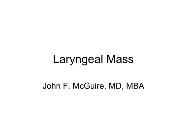 Laryngeal Mass
