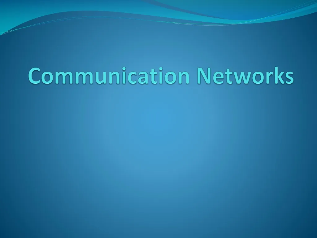 communication networks