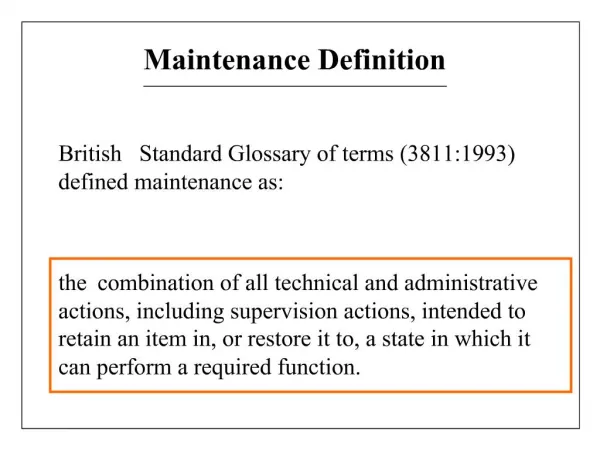 Maintenance Definition
