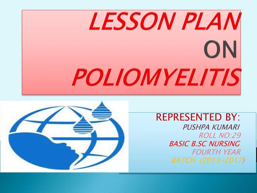 lesson plan on poliomyelitis