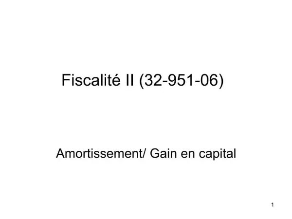 Fiscalit II 32-951-06