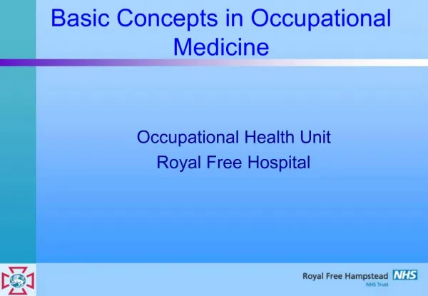Basic Concepts in Occupational Medicine