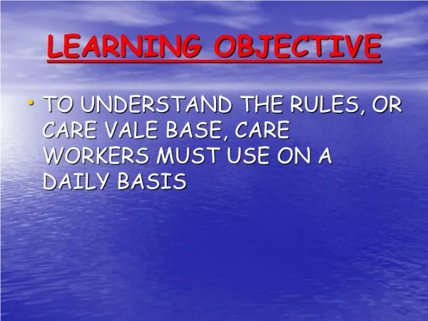 LEARNING OBJECTIVE